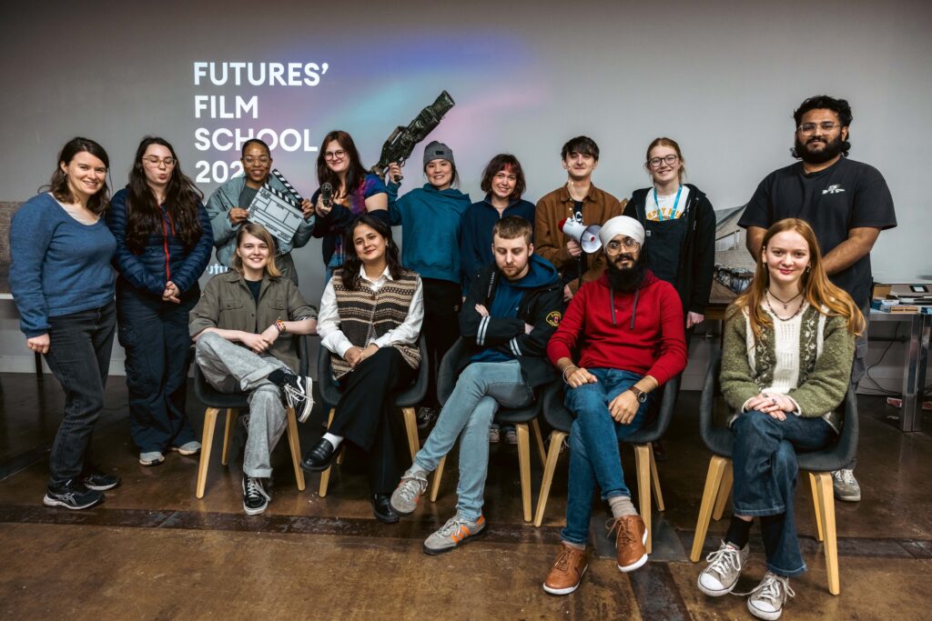 group photo of the participants of the Futures' Film School, run by the Young Advisors
