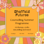 70s-style graphic promoting the Art Therapy Taster Session